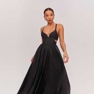 Fame & Partners DressWomens Size 6 Black Prom Queen of Peace Midi Taffeta